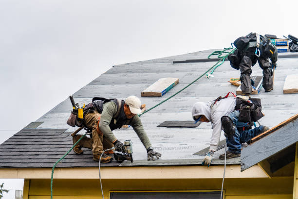 Professional Storm Damage Roof Repair technician working in Saranac Lake, NY